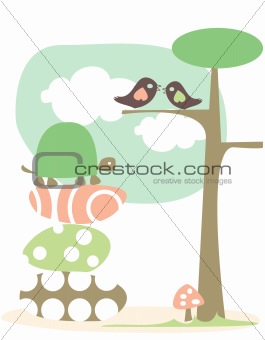 pastel background with animals