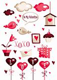 Valentines day graphic elements 