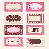  A set of colorful Valentine tags 