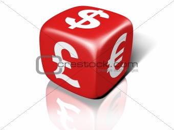 Red currency dice