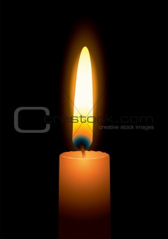 Bright candle flame