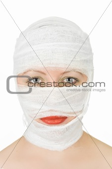 woman with bandage