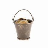 bucket full of coins