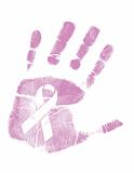 Breast Cancer Awareness handprint