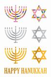 Hanukkah menorah and David's star