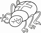funny cross spider for coloring book