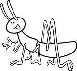 funny grasshopper for coloring book