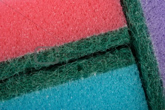 Some colour sponges for washing by close up