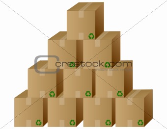 Set of cardboard boxes