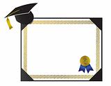 Diploma with cap and tassel