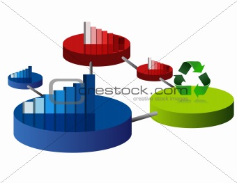 Different colors business circle graphs