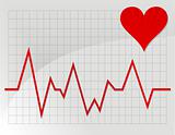 red heart with cardiogram