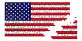 US Puzzle flag isolated on white.
