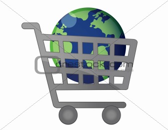 shopping cart  globe