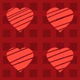 Abstract red background with hearts