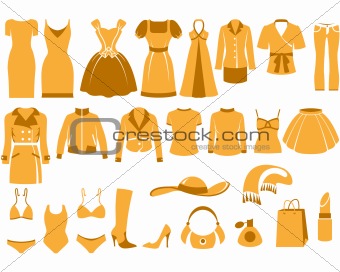 Woman's clothes icons
