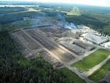 sawmill aerial view in quebec