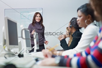 women working in call center