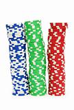 Casino chips isolated on the white background