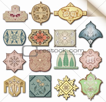 Set ancient style label. Vector
