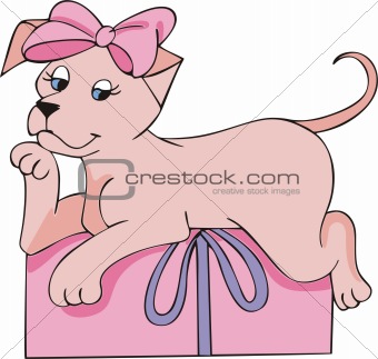 Pink doggy gift