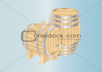 wooden barrels
