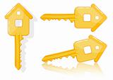 Real estate concept with house key - vector