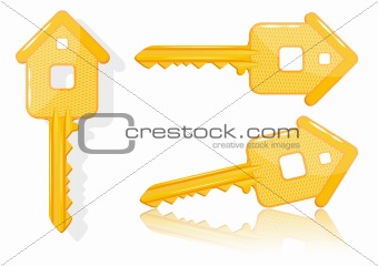Real estate concept with house key - vector