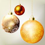 Golden Christmas balls template. EPS 8
