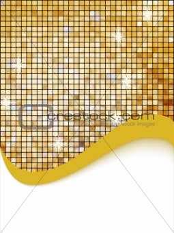 Golden mosaic vector background.