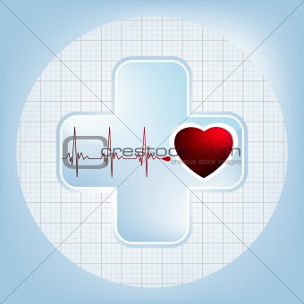 Heart and heartbeat symbol. EPS 8