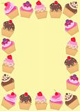 a frame of cupcakes