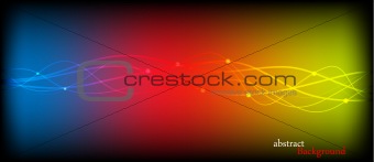 Abstract Wave Background With Neon  Effects