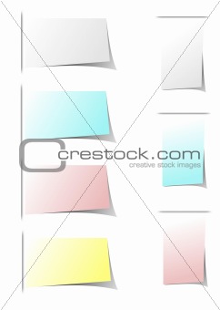 Realistic vector stickers with peeling corners. 