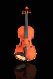 complete violin viola isolated against a black back ground  