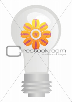 eco lamp with flower