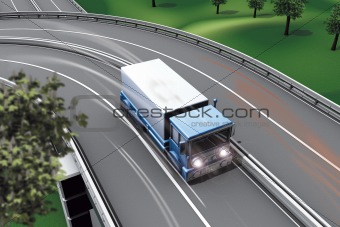Highway motorway junction truck