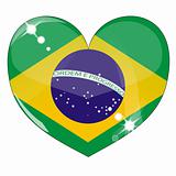 Vector heart with brazil  flag texture