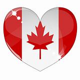 Vector heart with Canada flag texture