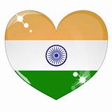 Vector heart with India flag texture