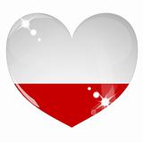 Vector heart with Poland flag texture