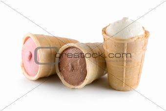 Three ice cream Isolated