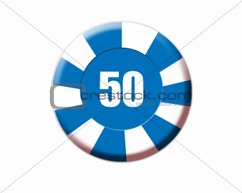 Blue roulette chip