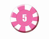 Pink roulette chip