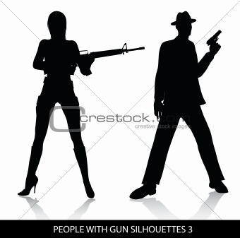 People with gun silhouettes 