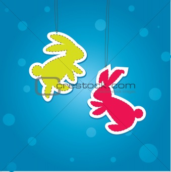 Two color Christmass Hare. Vector illustration
