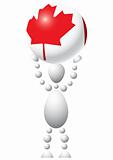 Man with ball as Canada flag