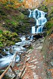 Waterfalls on Rocky Autumn Stream 