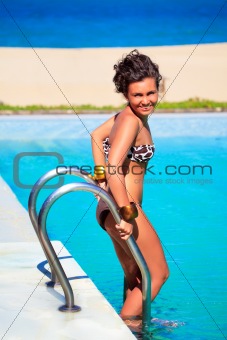 Woman in swimming pool