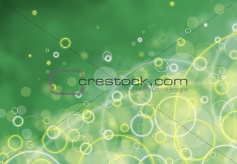 Abstract green background - circles and rings